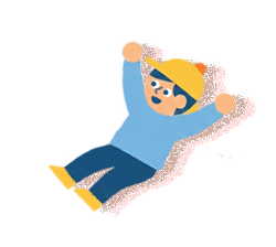 滑る男の子
