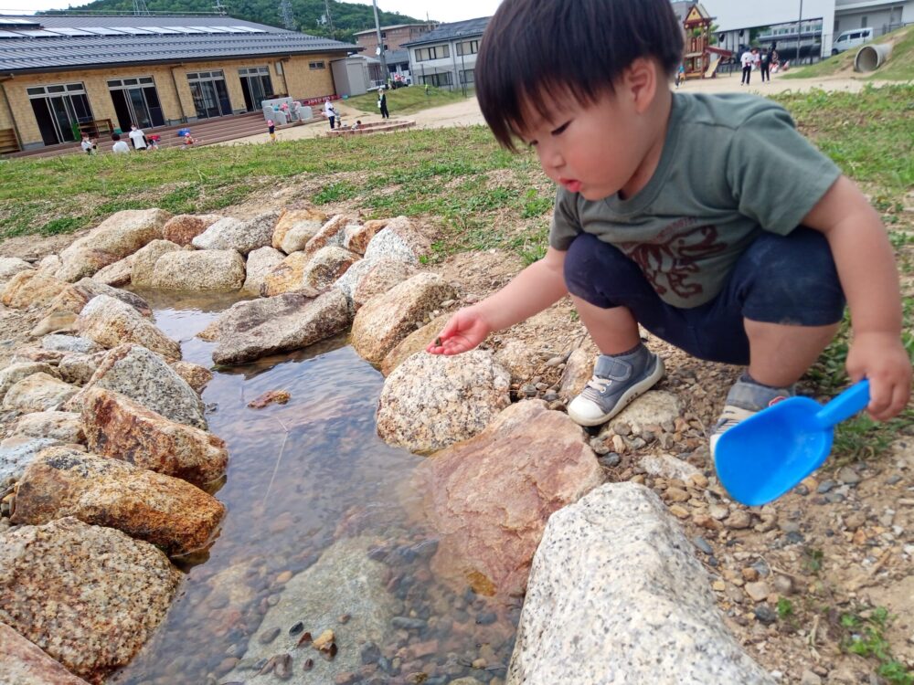 自然の中で遊ぶ様子